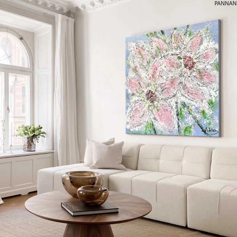 Vento crema decorazione del soggiorno sfondo appeso a parete pittura pura pittura a olio dipinta a mano decorazione artistica di fascia alta