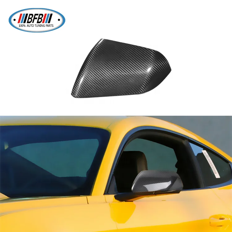 For 15+ Ford Mustang US Standard Add On style Dry Carbon Rear View Mirror Cover without light cutting Space Shell housing Trim