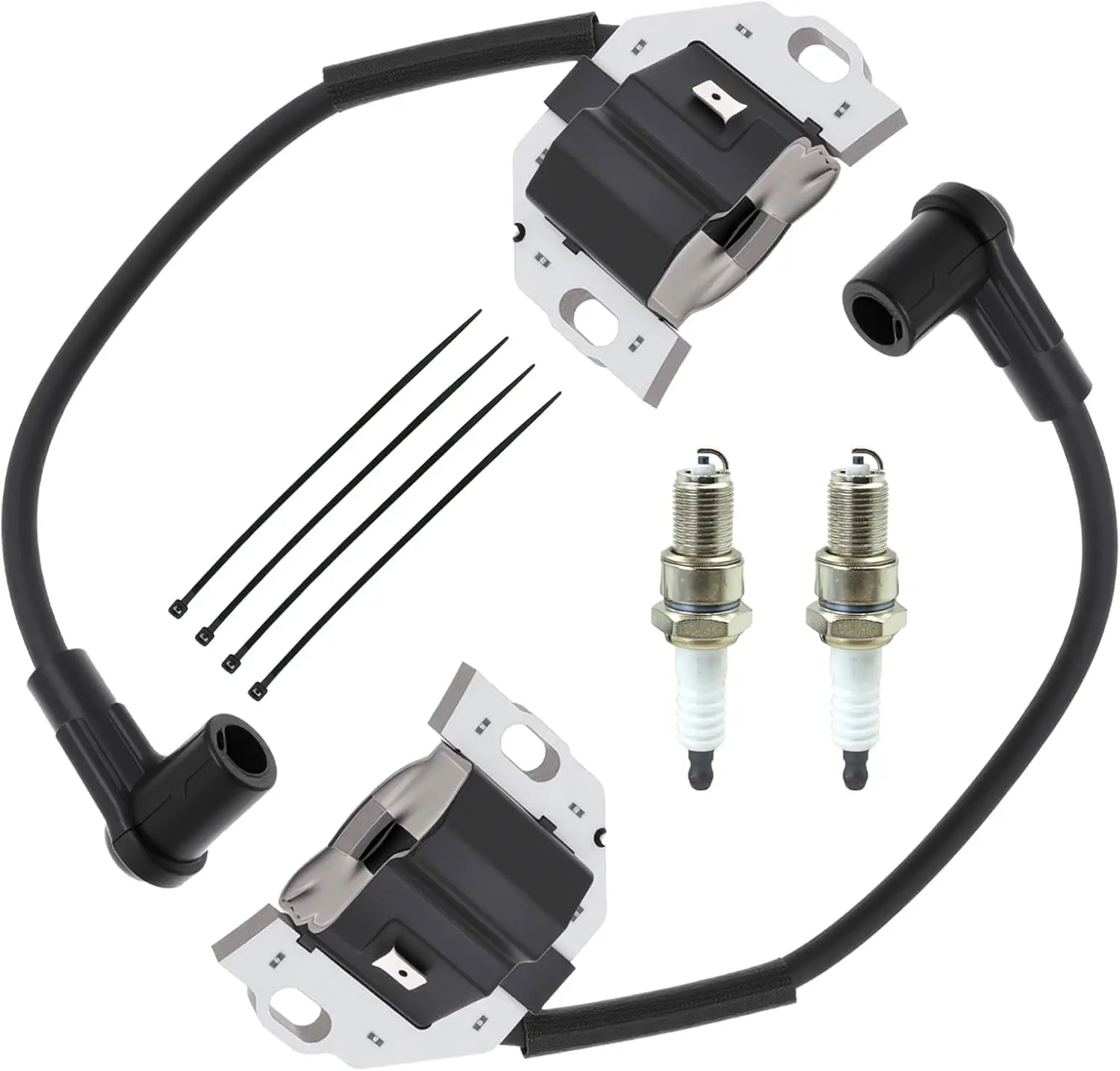 2 Pack of 21171-0740 Ignition Coil Module with Spark Plug for Kawasaki FX730V FR691V FR541V FR651V FR730V FS481V FR600V FS FX Se