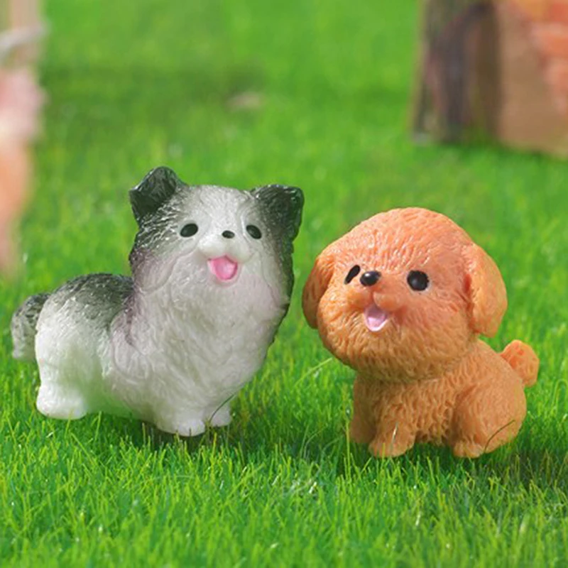 Figuras en miniatura de accesorios de escritorio, adornos de micropaisaje de perro de simulación de dibujos animados para decoración del hogar, 1 ud.