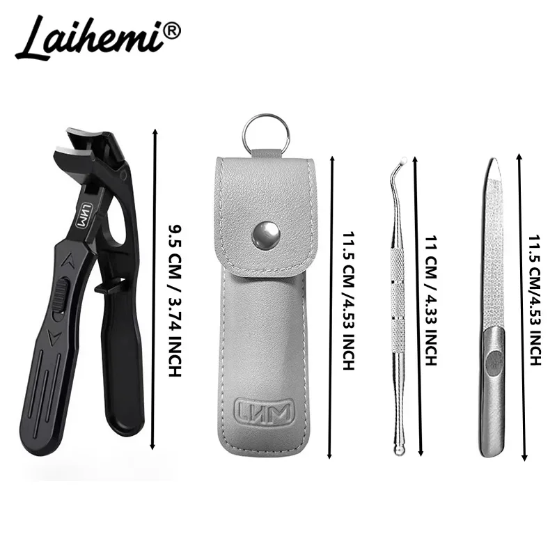Laihemi 4pcs Manicure Tool Embedded Nail Clippers for Trimming Thick Ingrown Nails, Curved Sharp Toenail Scissors