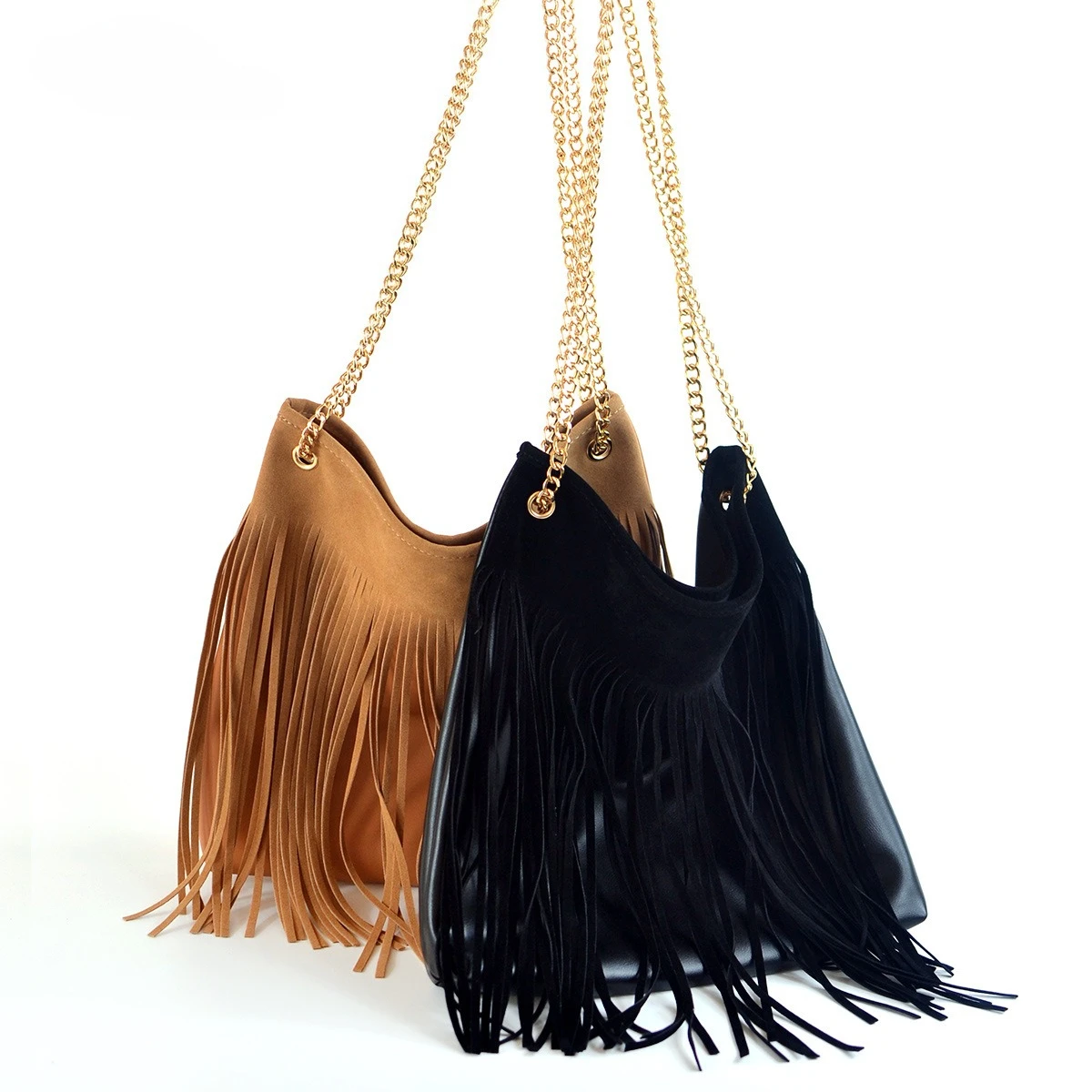 

Women's bag armpit popular versatile crossbody bag tassel bag simple large capacity splicing chain shoulder bag