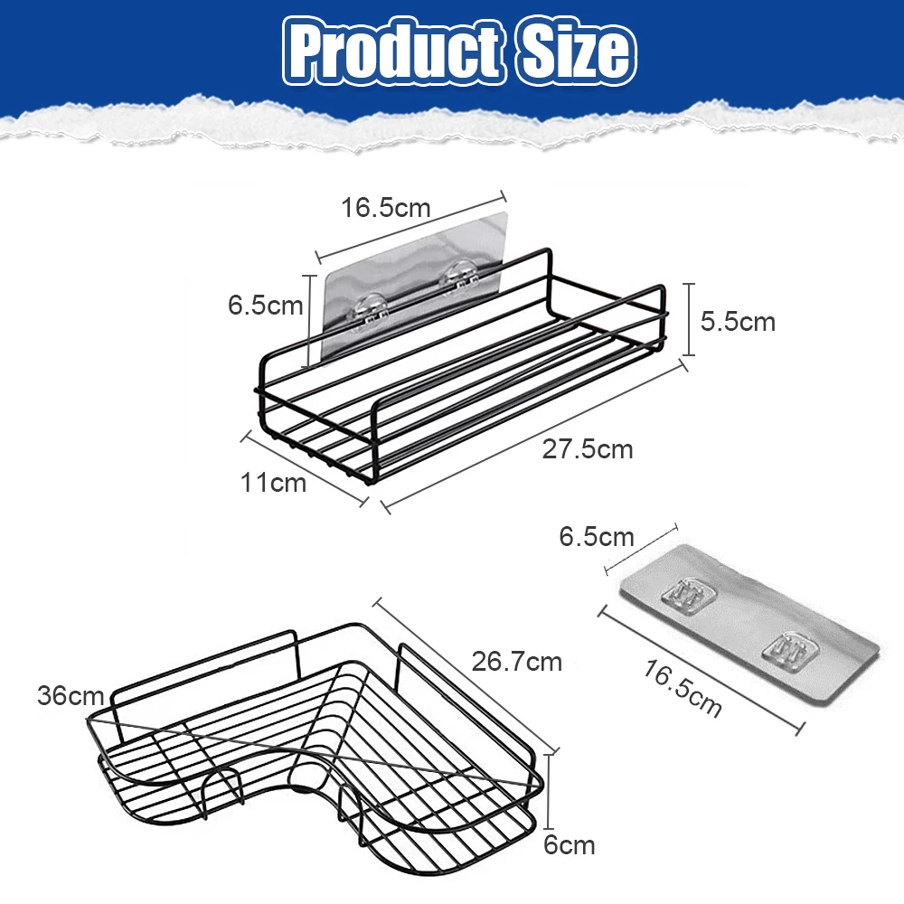 Estante de ducha para baño, soporte para champú, cesta de cosméticos, accesorios de almacenamiento de cocina montados en la pared, organizador para