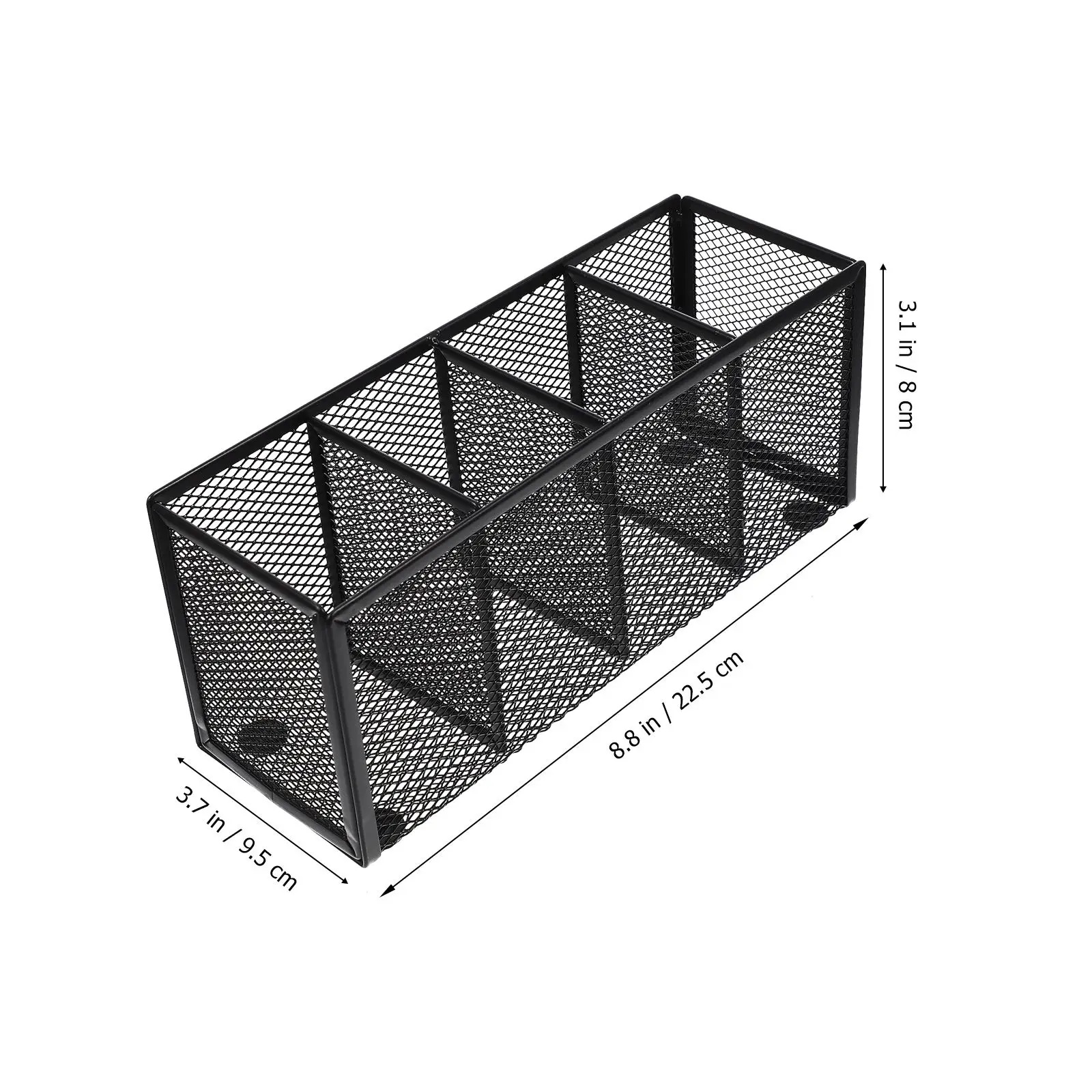Organizzatori da scrivania Portapenne in rete nera 4 scomparti Portapenne da scrivania in metallo Portapenne Portapenne Porta pennelli per trucco