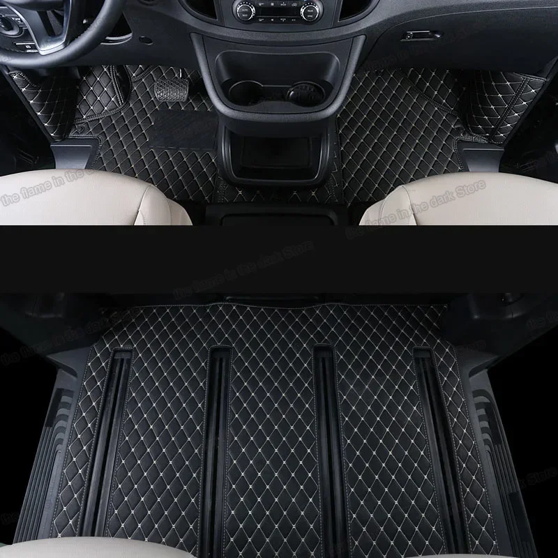 leather car floor mats for mercedes benz v class Valente Vito Metris w447 2014 2020 2019 2018 2017 2021 2022 carpet v260 v220