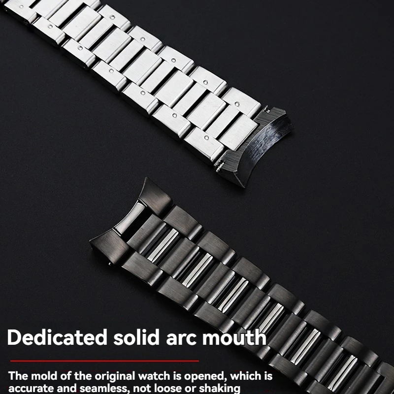 Correa de acero inoxidable con extremo curvado de 23MM para Blancpain Fifty Fathoms serie 5000 5015, correa de reloj sólida para hombre, cadena de reloj de alta calidad