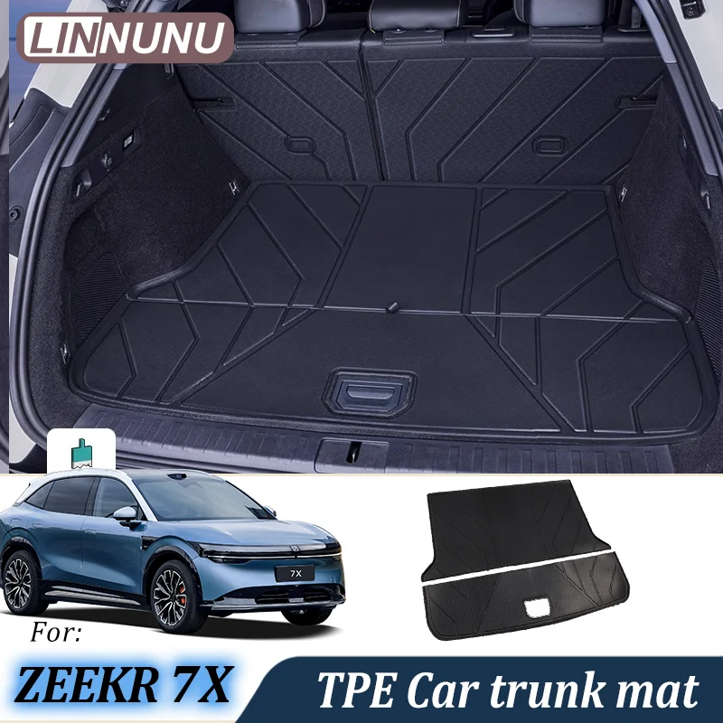 

LINNUNU For Zeekr 7X 2025 2026 Car Rear Trunk Mat TPE Full Coverage Trunk Cover Seat Backrest Protect Pad Cargo Liner AntiDirty