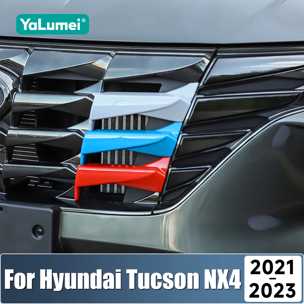 Für Hyundai Tucson NX4 2021 2022 2023 ABS Auto Frontgrill Zierleiste Abdeckung Rahmen Aufkleber Streifen Zubehör