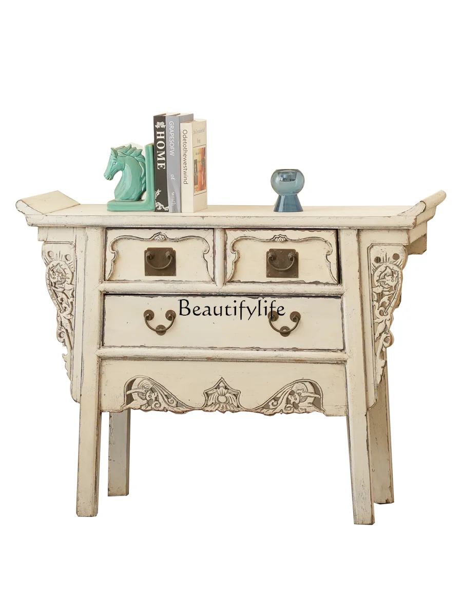 

New Chinese Elm Color Lacquer Entry Decoration Cabinet