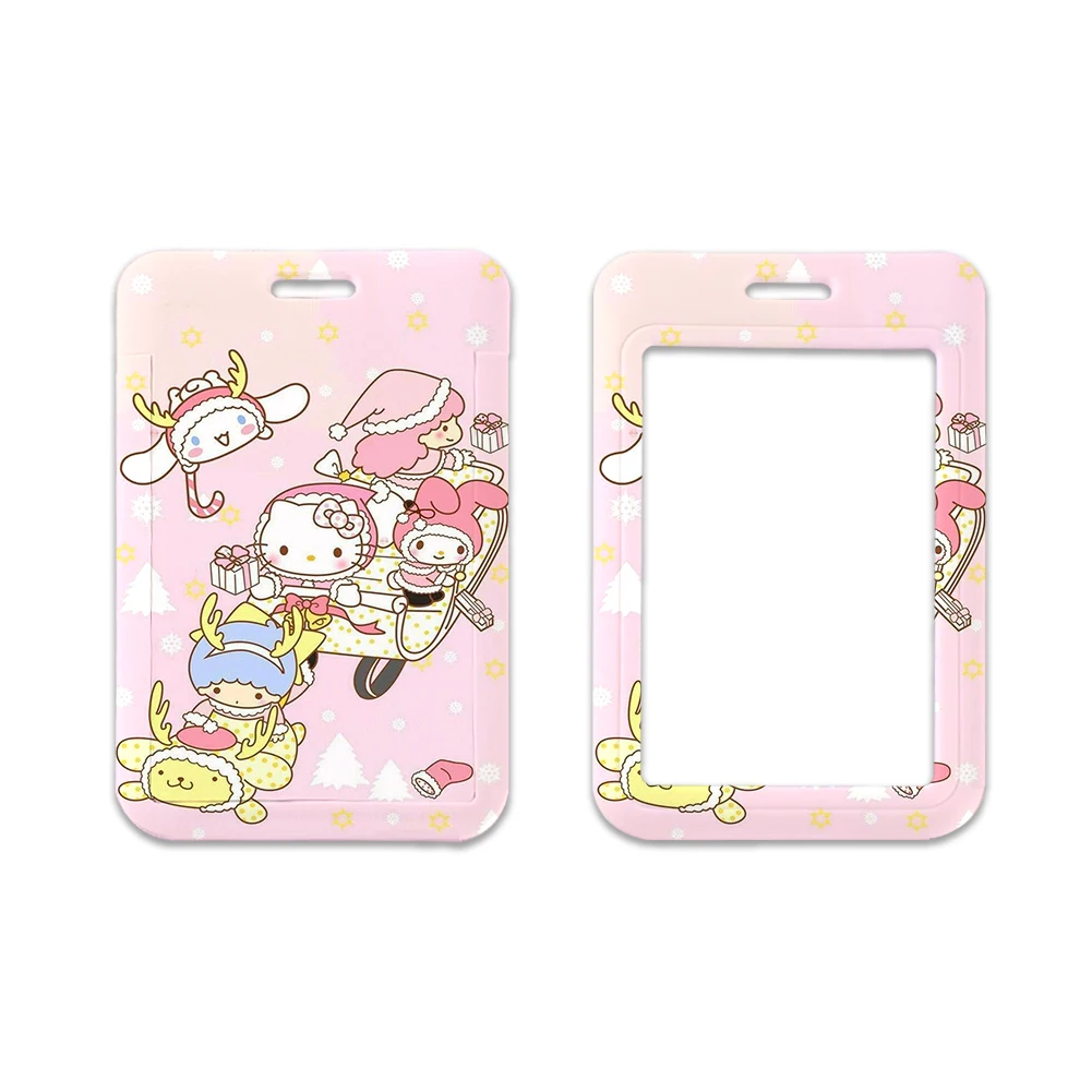 W Hello Kitty-Lanière pour carte de bureau, téléphone portable, porte-clés, cordon pour carte d'identité prédire, carte de bus, porte-badge