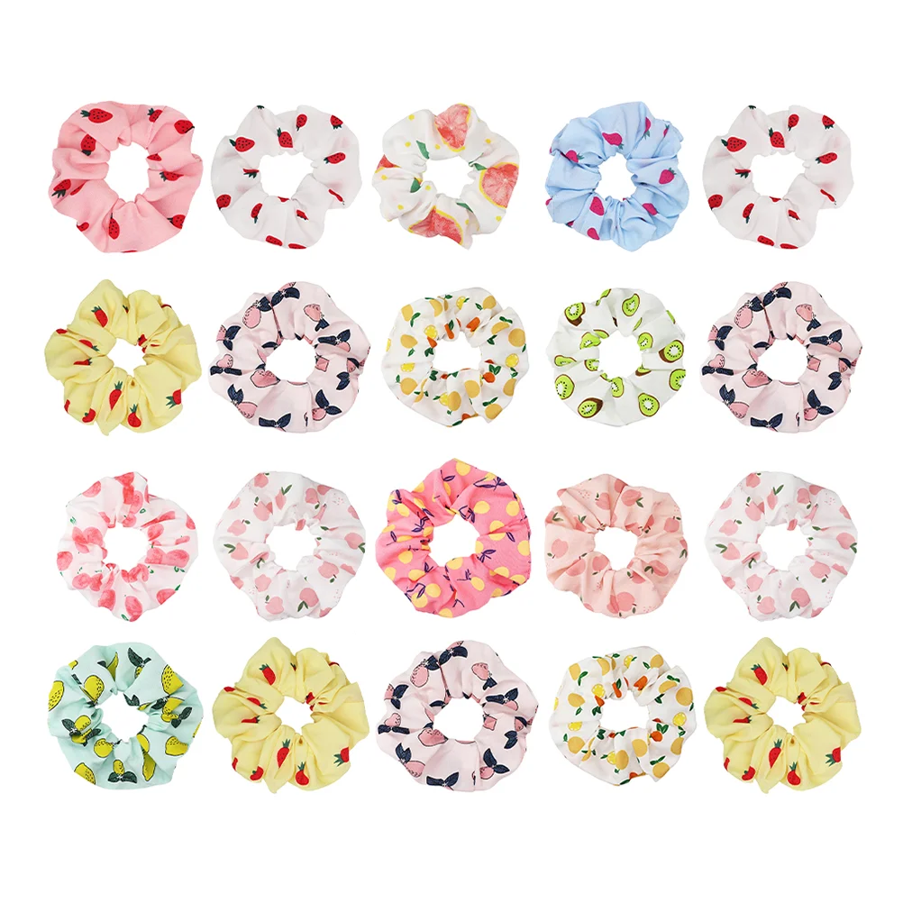 20 Pcs Hair Bands Fruit Sausage Ring Women Ties Curly Girl Headdress Scrunchy Miss