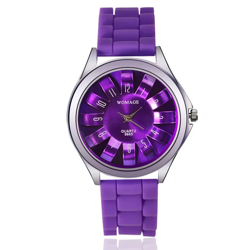 Womage Fashion Brand Watches Women Watches Casual Ladies Watches Fashion Sport Jelly Rubber Band Watches Quartz Wristwatches
