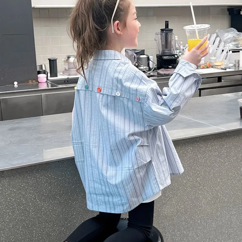 Stylish Lightweight Long Sleeve Tween Girls Shirt Pre Fall 2026 Casual Wear Trendy Streetwear for Kids Girls