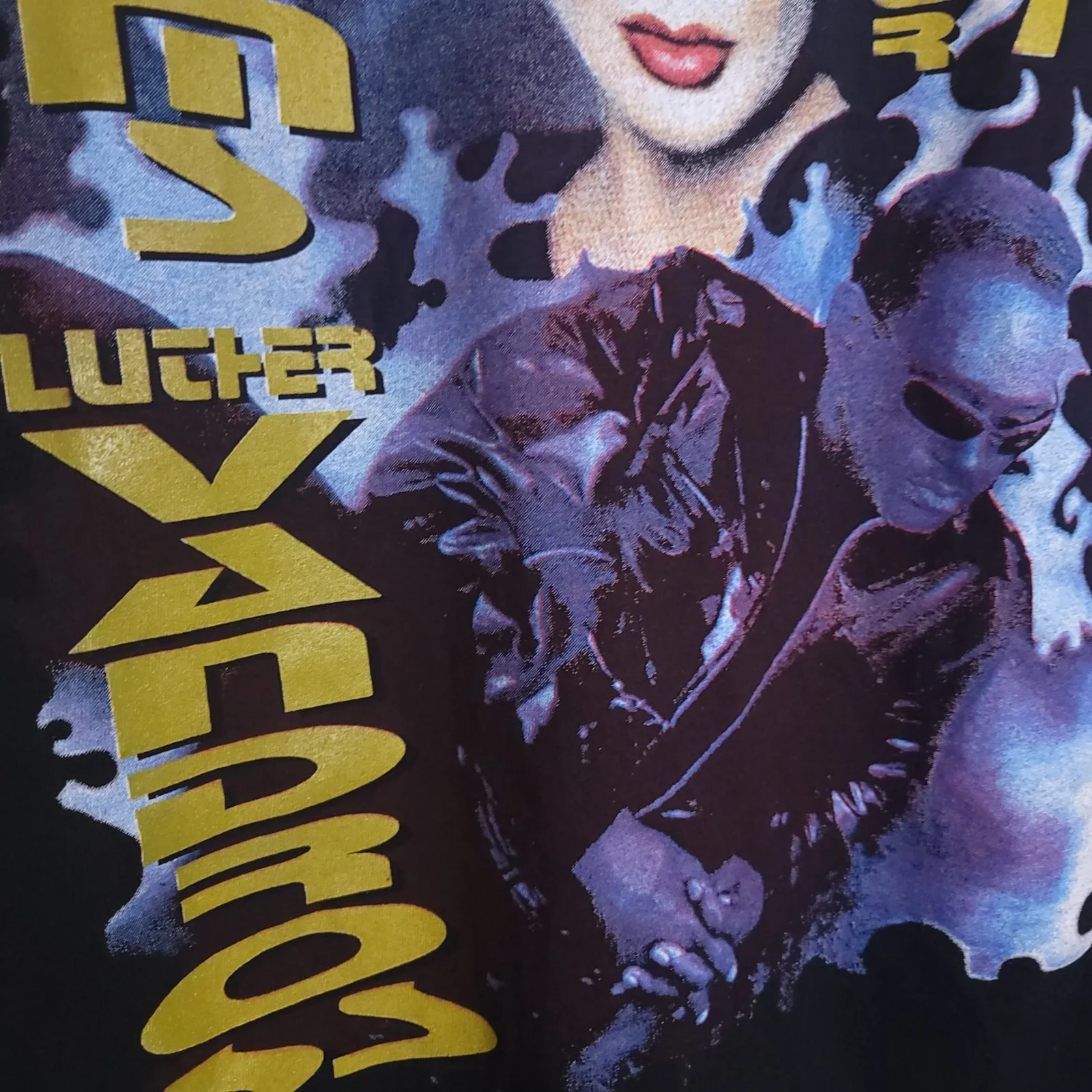 خمر فانيسا ويليامز لوثر فاندروس جولة الحفل 90s R و B الراب المحملة 1997 جولة سوداء قميص جرافيك المحملة روك باند للجنسين #4