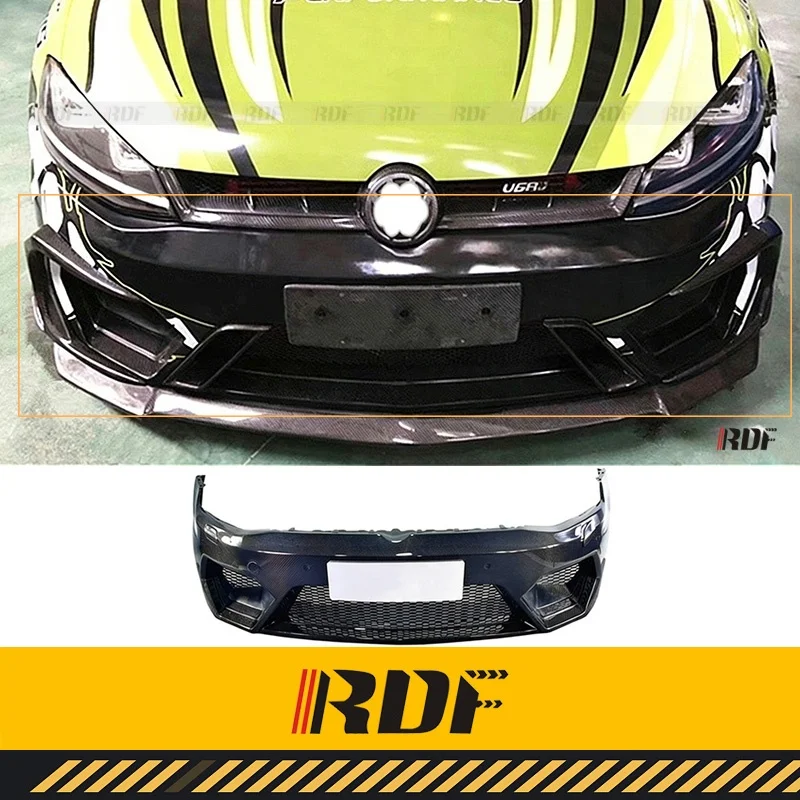Suitable for MK 7 VW GOLF 7 R GTI Rline Modify Carbon Fiber Aspec Front Bumper Assembly  Front Body Protection Surround Kits