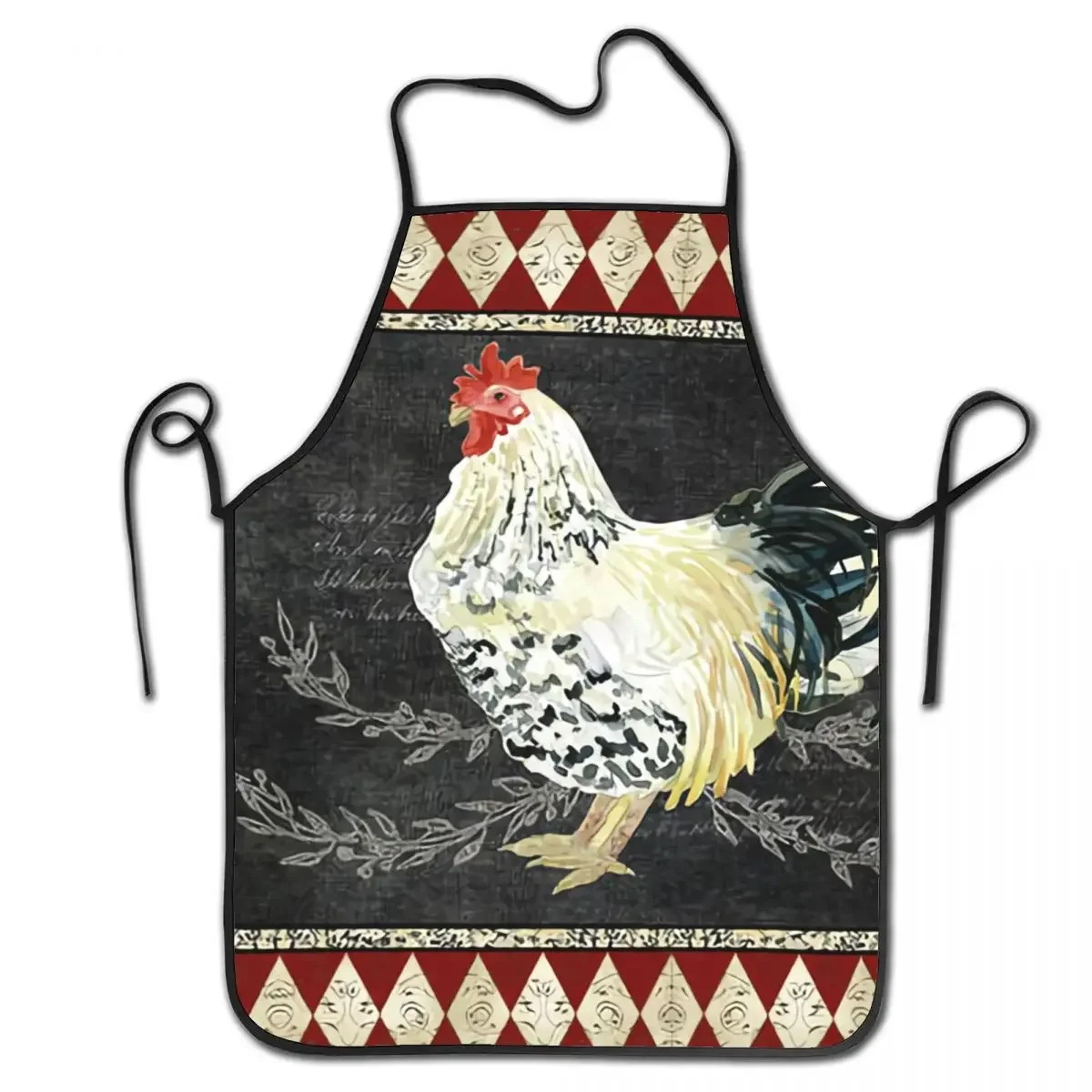 Funny Vintage Poultry Rooster Bib Aprons Men Women Unisex Kitchen Chef Farm Chicken Tablier Cuisine for Cooking Baking Painting