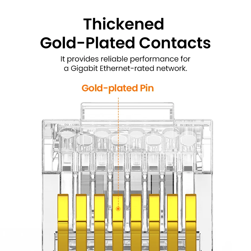 UGREEN RJ45 Connector Ethernet Cable Cat6 Connector 50pcs-300pcs Ethernet Cable Crimp Connectors UTP Network Plug for Network