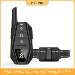 PEDONO Elektrische hondentrainingshalsband met afstandsbediening Hondenschokhalsband Piepvibratie Statische waterdichte trainingshalsband voor een hond