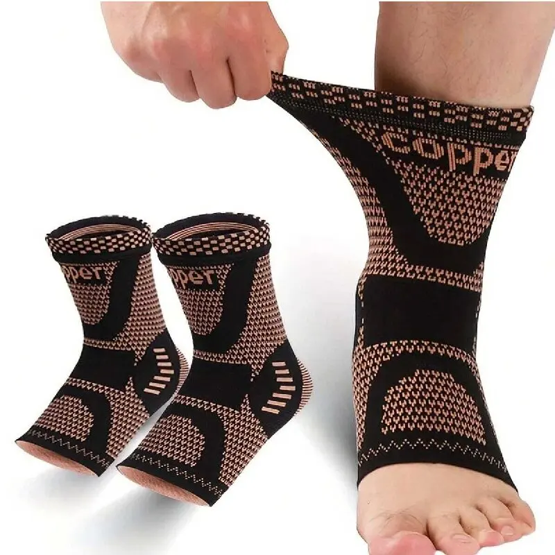 

1 шт. медный бандаж на лодыжку, невилушенный компрессионный рукав для поддержки лодыжки для мужчин и женщин, для боли в ногах, поршня лодыжки, спорта