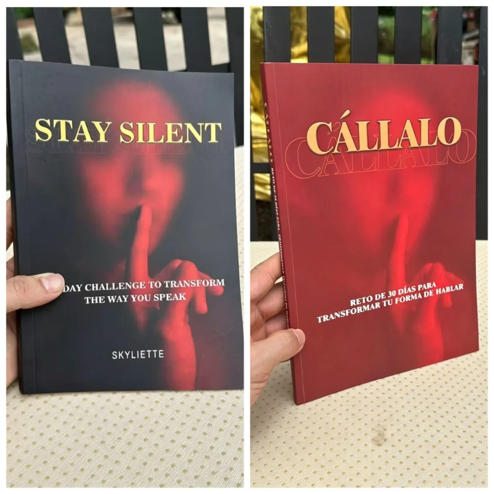 Stay Silent English/Spanish Self Improvement Paperback 30 Days Challenge Book Improve Speech Habits And Mental Self-Control