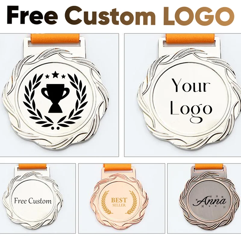 1PCS Free Customization Universal Sports Games Metal Medal Competition Listing Bronze Marathon Medal Customization Medal Logo