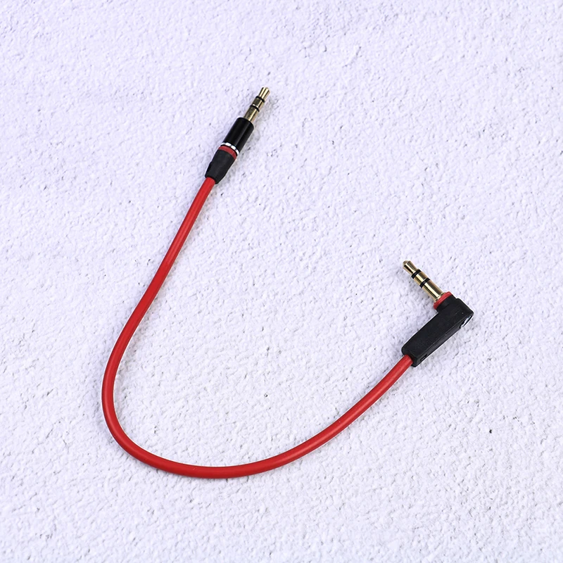 1/2/3/5pcs 3.5mm Short 20cm Jack To Jack Aux Cable Male To Male Stereo Audio Cables Cord 90 Degree