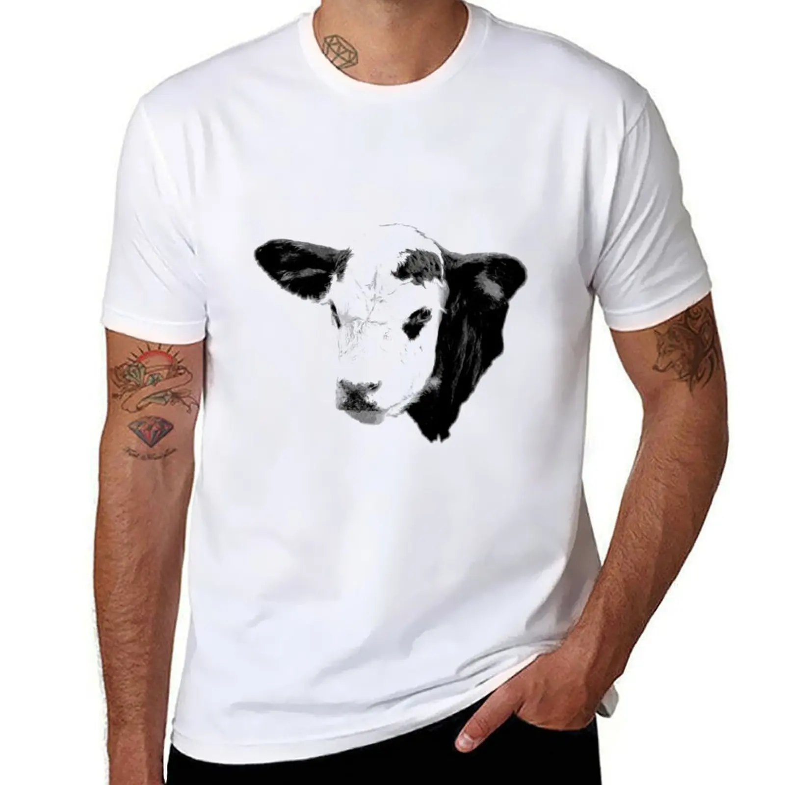 

Cow Digital Engraving. Farm Animal Prints and Images T-Shirt cotton t shirt pack graphic t shirts for man T-Shirt