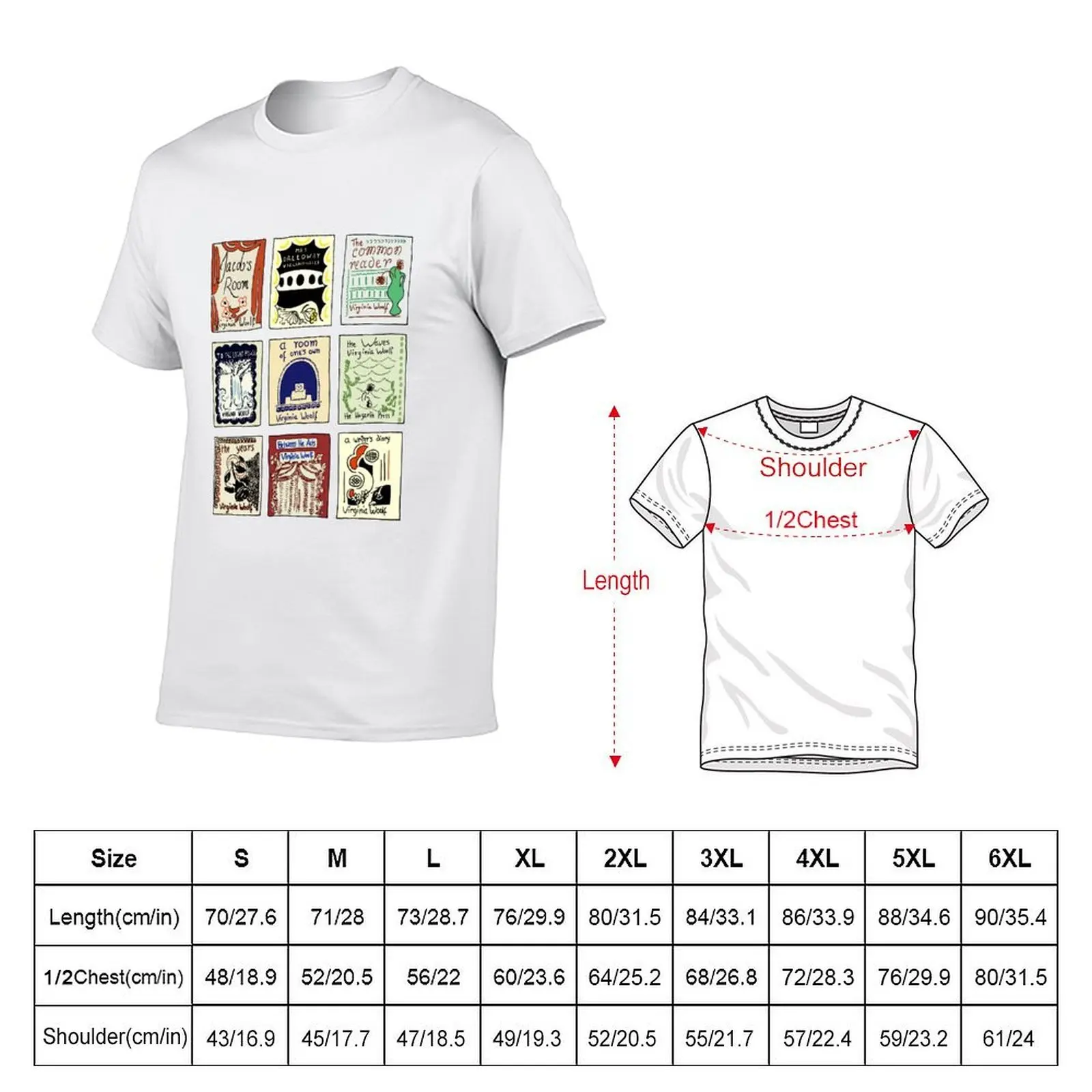 Virginia Woolf Book Covers T-Shirt quick drying Funny t-shirts mens t shirts