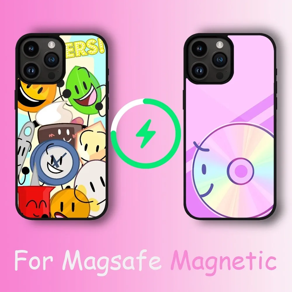 Game Bfdi Battle For Dream Island Phone Case For iPhone 11 12 13 14 15 Max Plus Pro Wireless Magnetic Magsafe Charging Shell