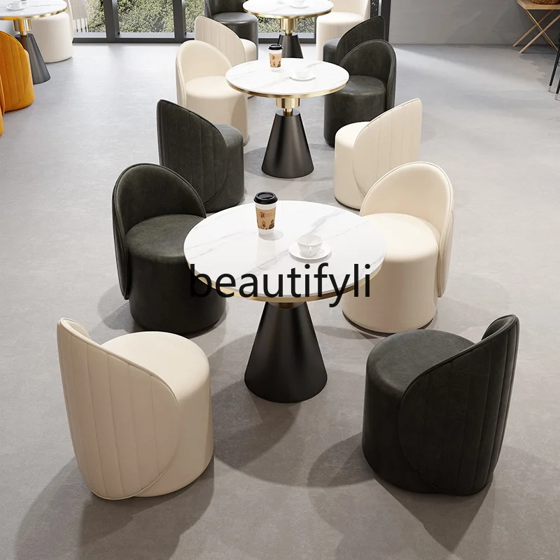 

Nordic Minimalist Business Reception Negotiation Table Hotel Sales Office Restaurant Cafe Lounge Area Bar Table and Chair Set