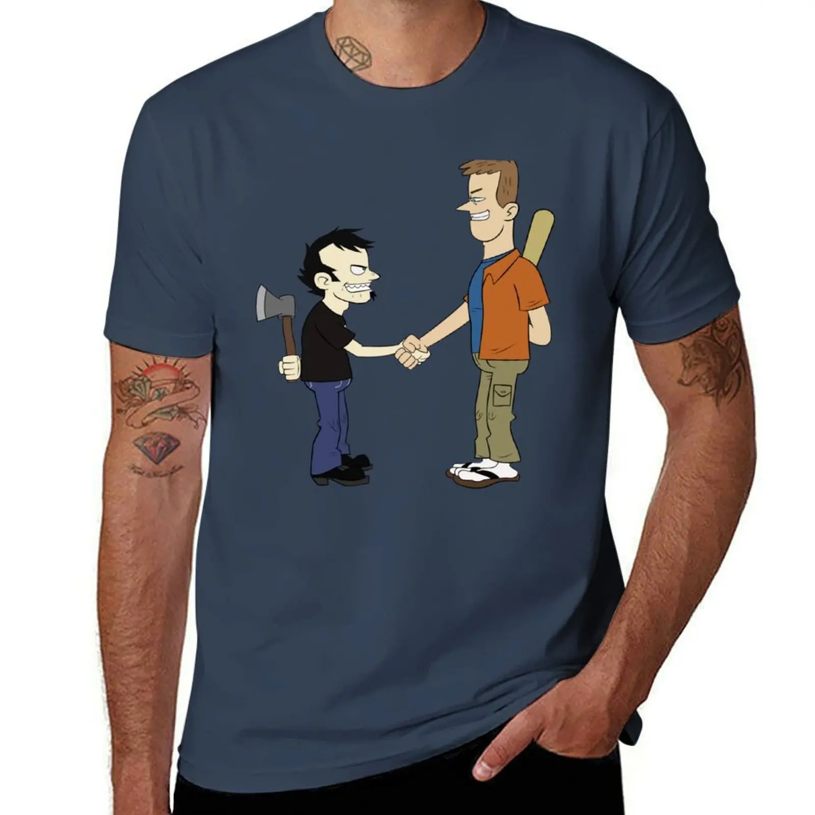 

Dan vs Chris T-Shirt man t shirts cotton man t shirts for men T-Shirt