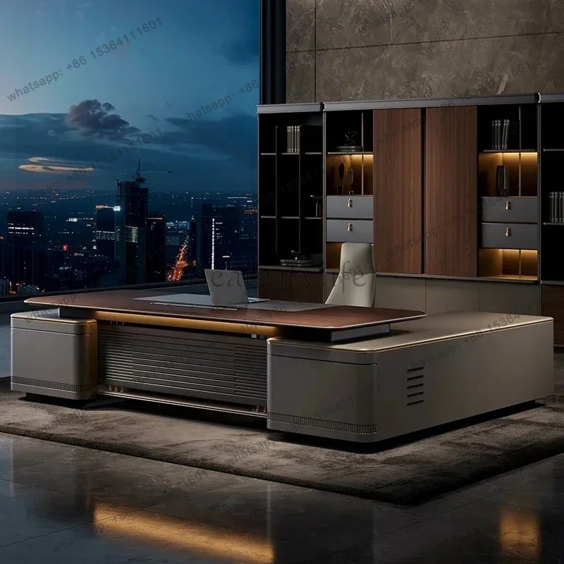 LX  Combination Furniture Filing Cabinet Luxury Large Computer Tables Modern Minimalist Executive Manager