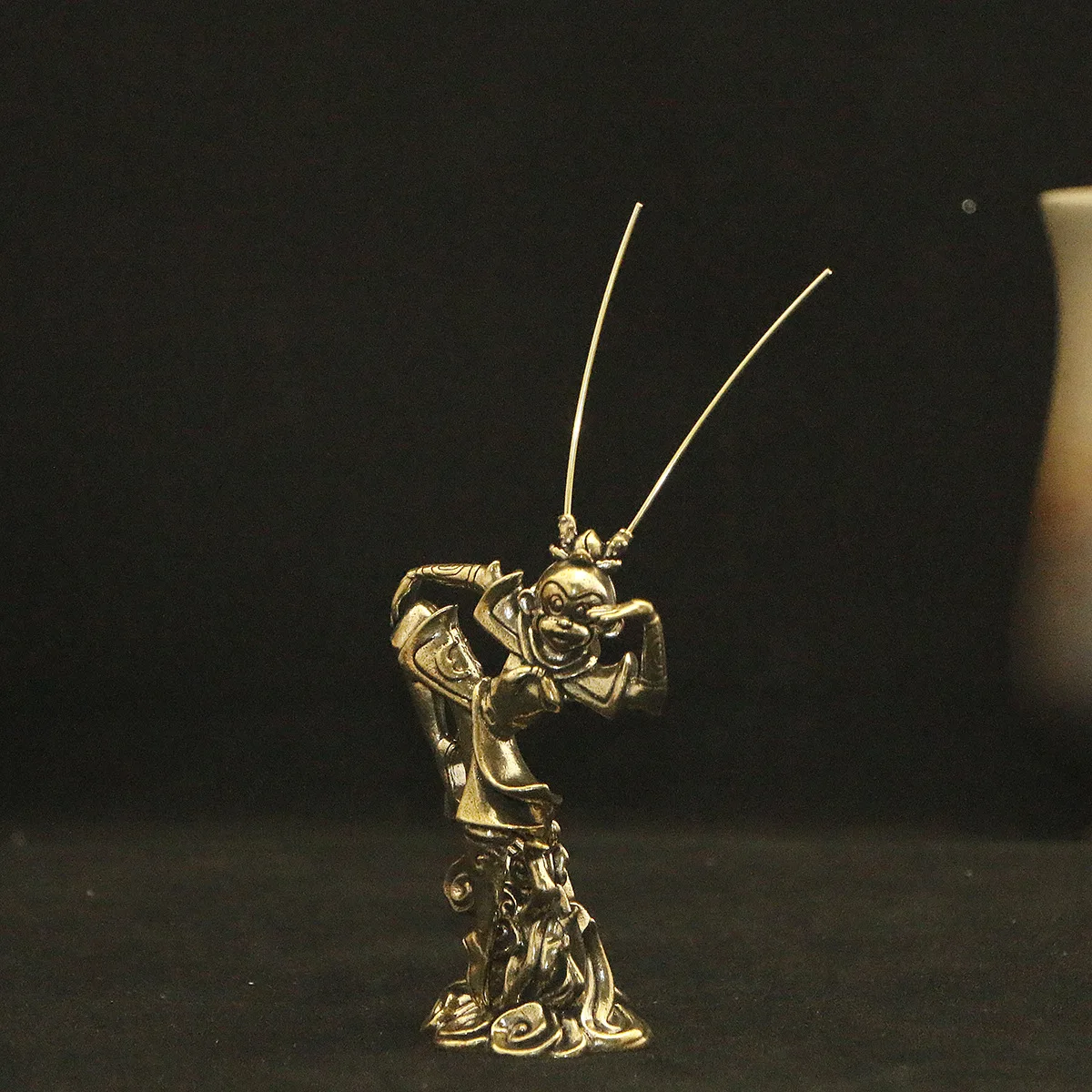 1/2Pcs Brass Retro Monkey King Qitian Great Saint Sun Wukong Ornament Office Desktop Decoration