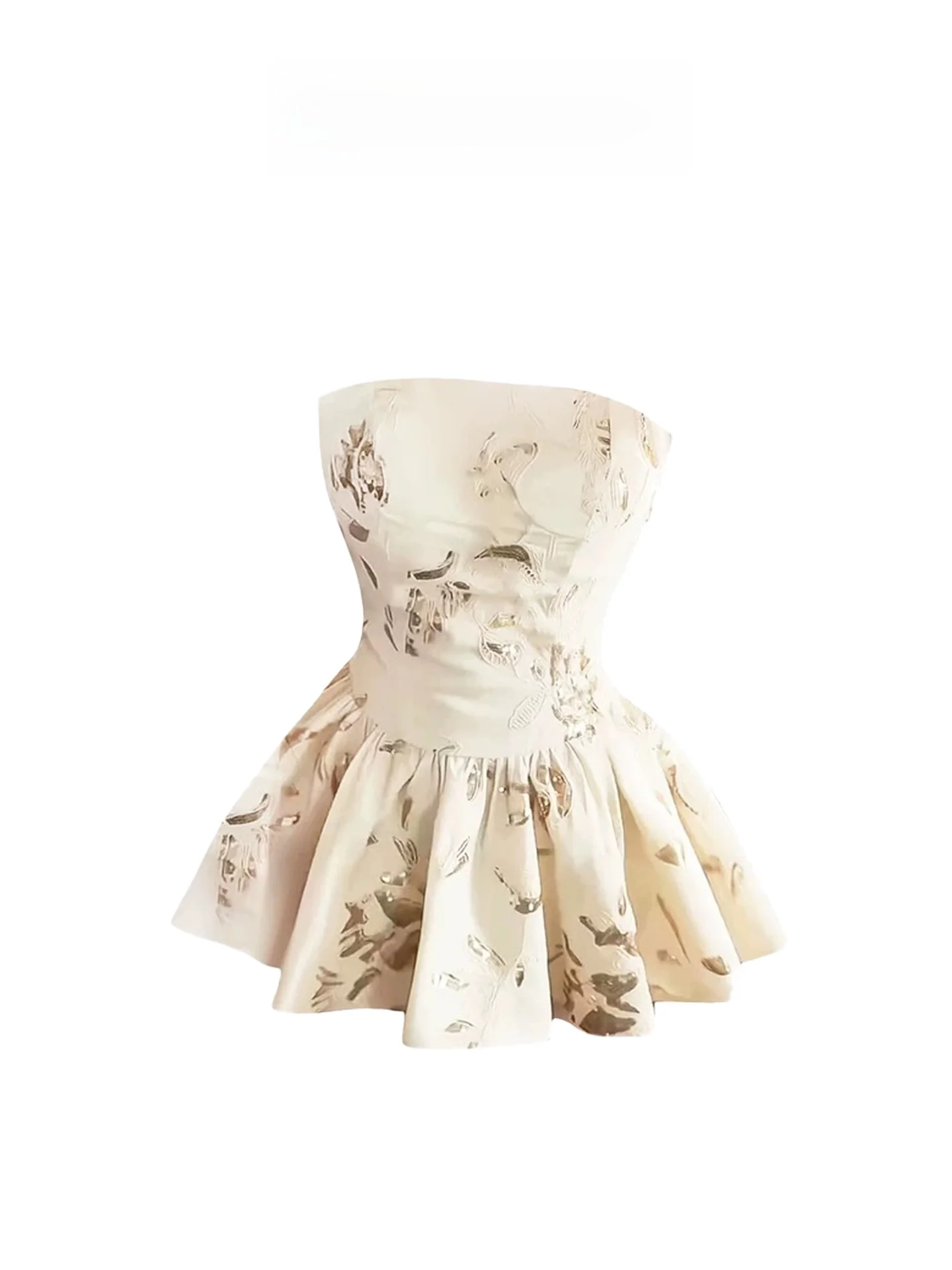 

HEZA Embroidered Crop Top Dr Women's Summer Slimming A-Line Skirt Heavy Embroidery Gentle Plumpn French Sle Casual Wear