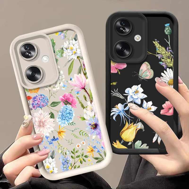 Fresh flowers For Oppo Reno 11F 4Z 10 12 PRO A79 60 5G 40 58 78 74 Realme GT 6 C67 Find X3 Lite Soft Silicone Phone Case