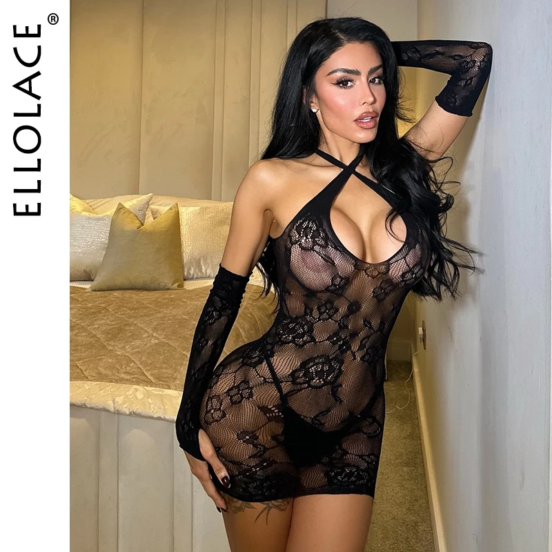 Ellolace الرغبة النقية المثيرة فستان الدانتيل مثير Dames الكبار الدانتيل شبكة بيبي دول Onlyfans الملابس الغريبة انظر من خلال الاباحية دمية جنسية