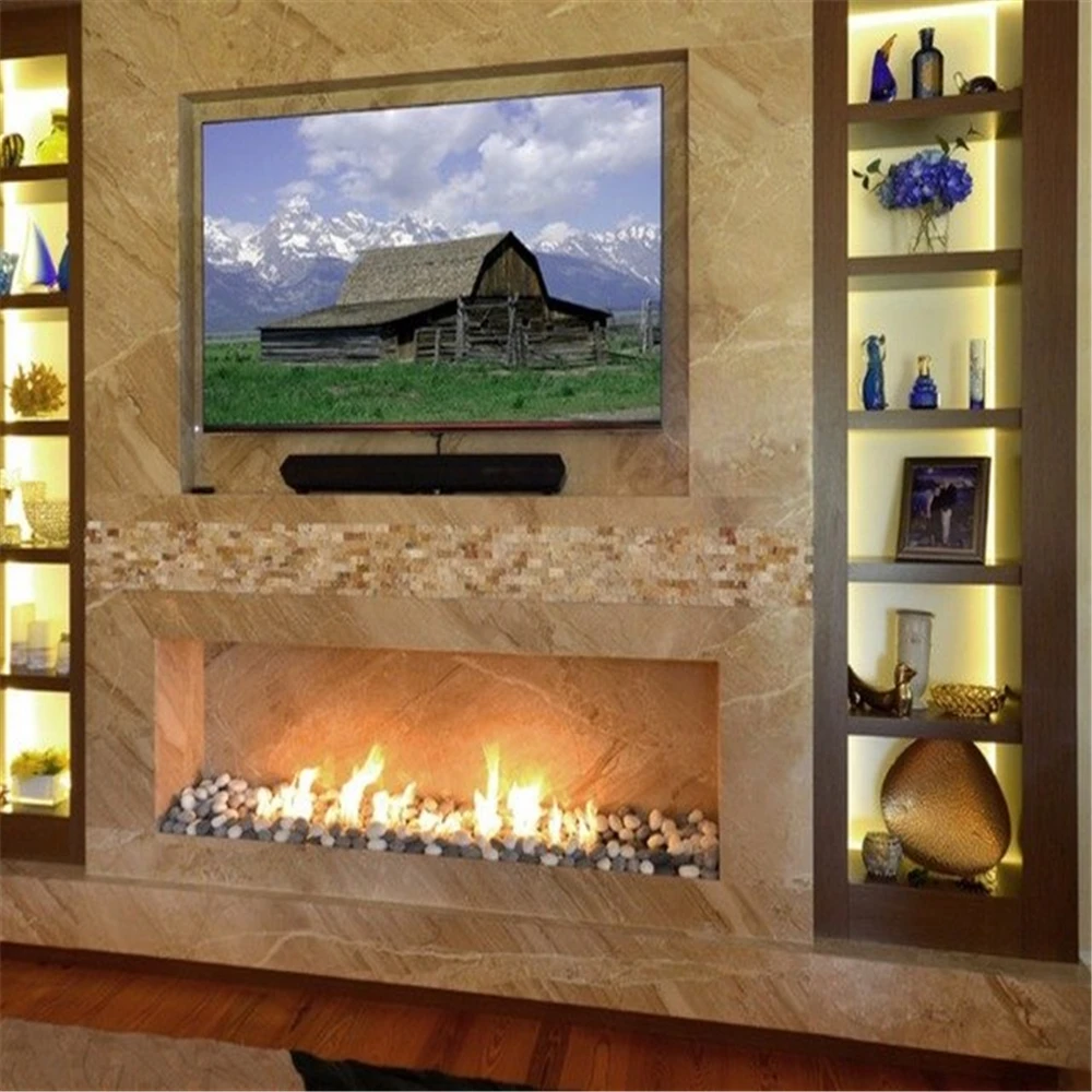 tuya wifi bio kamin  electric rectangular stainless steel bio ethanol burner bioethanol fireplace 50 cm