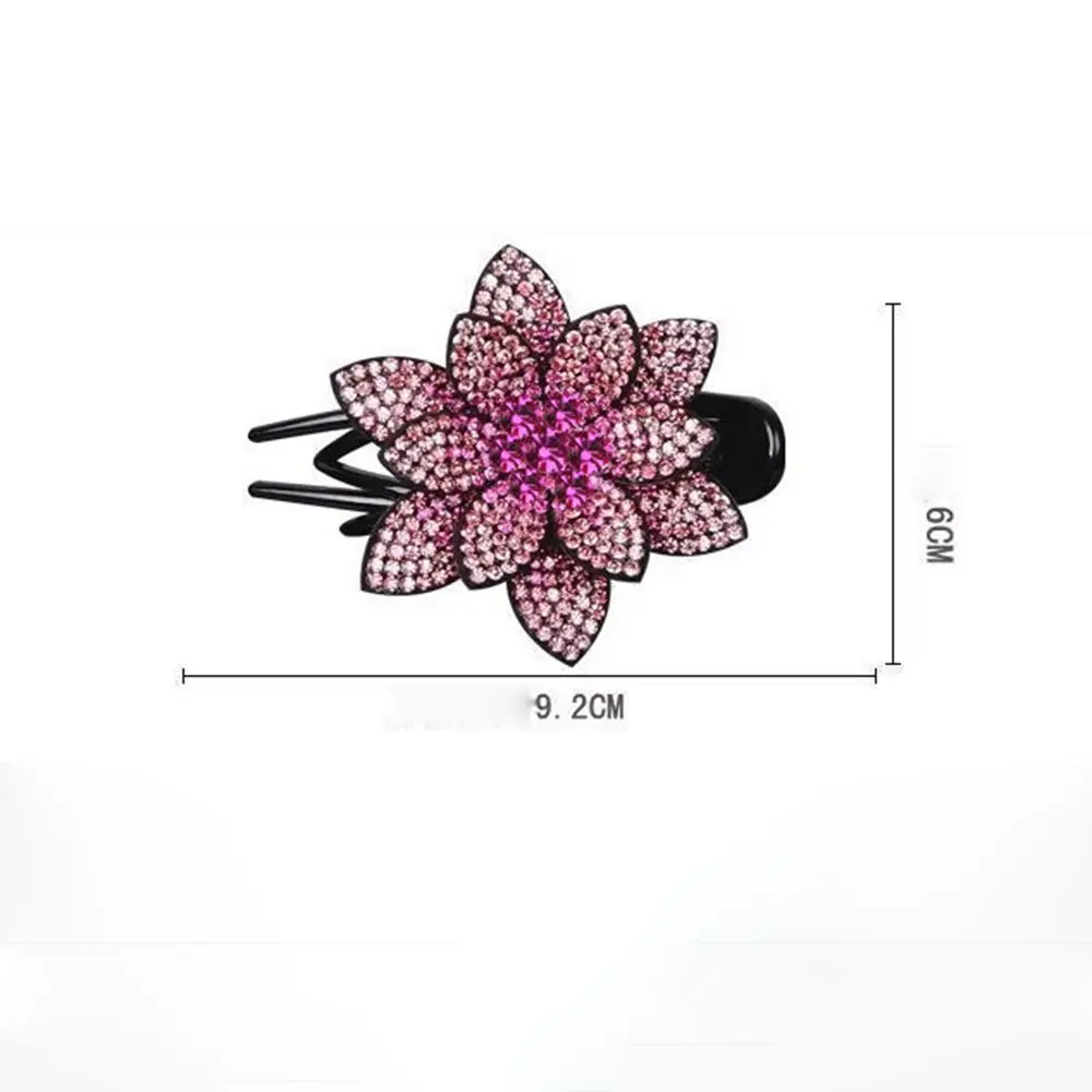 Hair Clip Elegant Female Girls Headwear Hairpin Flower Duckbill Clip Ponytail Holder Diamond Hair Claw Hair Accessories