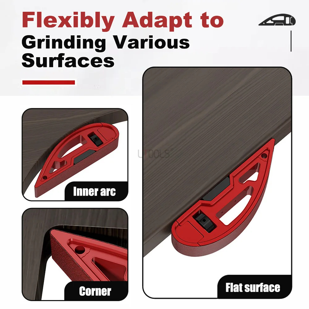Portable Hand-held Sandpaper Holder Adjustable Handcrafted Curved Sanding and Polishing Belt Sanding Device Aluminum Alloy Tool