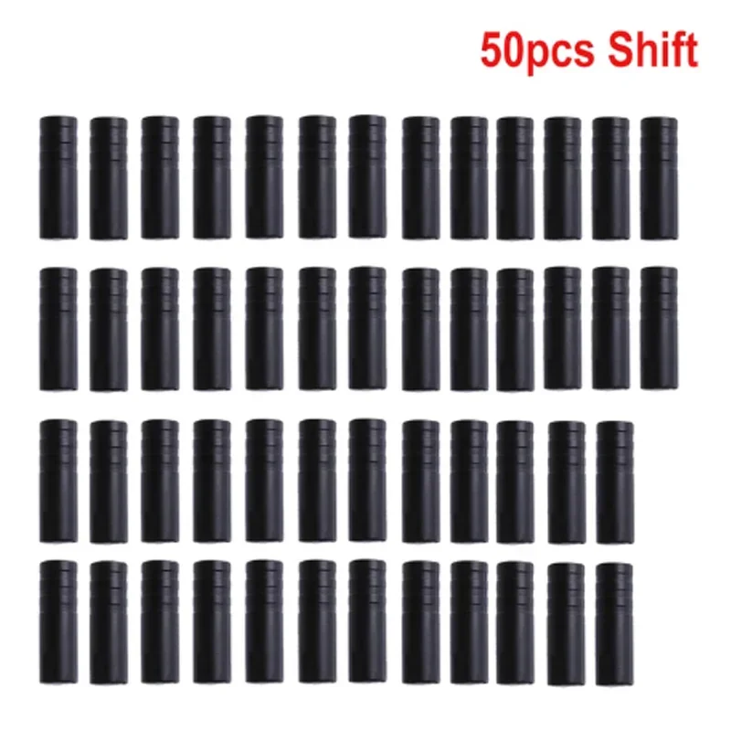 

50 шт. велосипедные тормозные ковпачки для внешнего троса, наконечники и обжимы для корпуса провода переключателя переключения передач