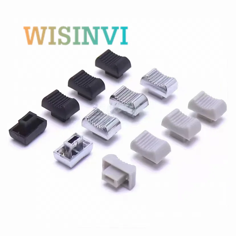 50Pcs 12.5×8×9mm Slider Fader Knob Cap Linear Potentiometer Push Rod Cap 4mm Hole Mixer Console Volume Control Sliding Key Cap