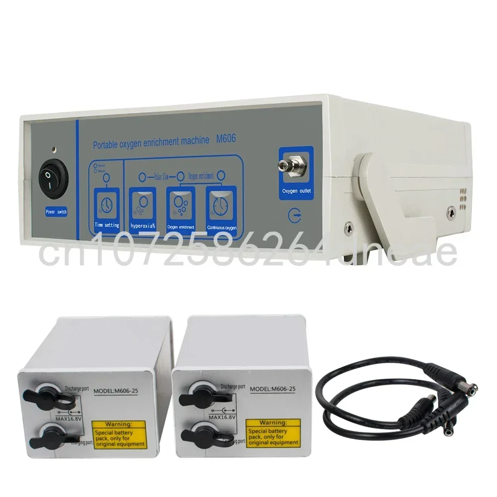 100V-240V Portable Oxygen Concentrator O2 Enrichment Machine with 2 Batteries (2 Hours Continuous Flow or 4 Hours Pulse Flow)