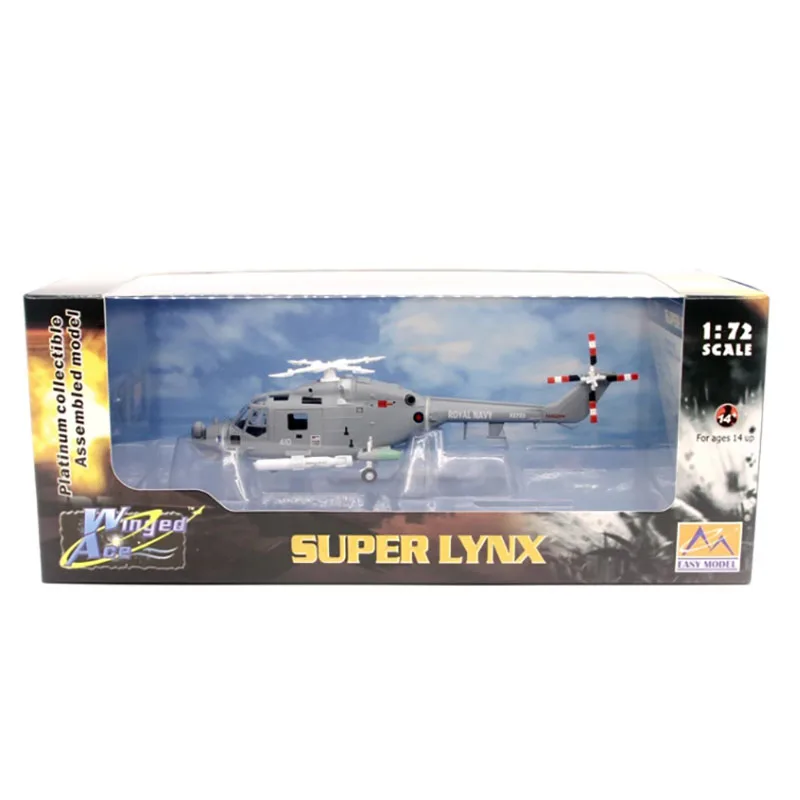 Diecast 1:72 Scale British Navy LYNX MK8 Helicopter Original Finished Plastic Airplane Model Simulation Static Collectible Toy