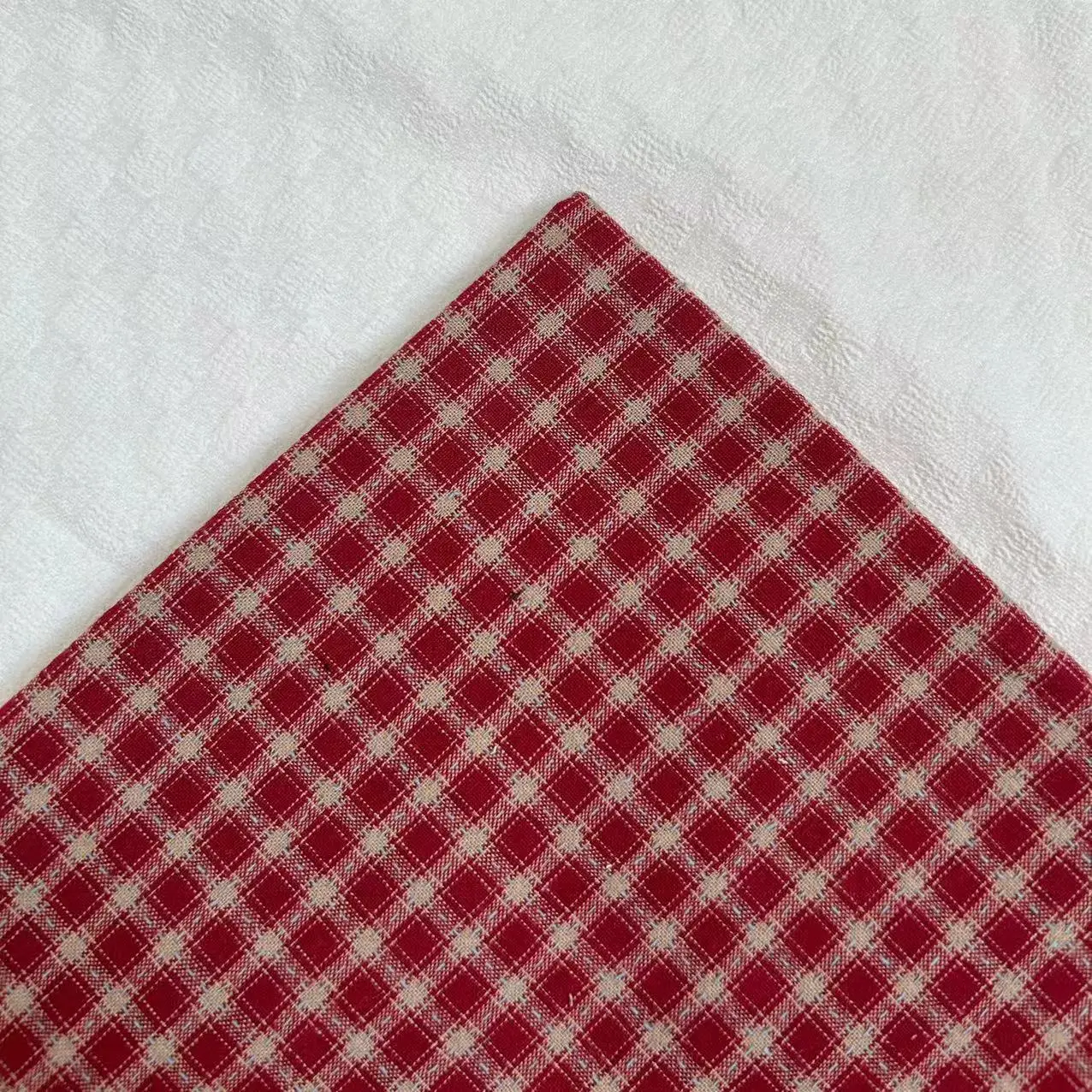 Red Basic Patchwork Japanese Yarn Dyed Cotton Fabric for Purse Sewing Quilting Bag Craft Cloth  Fabric