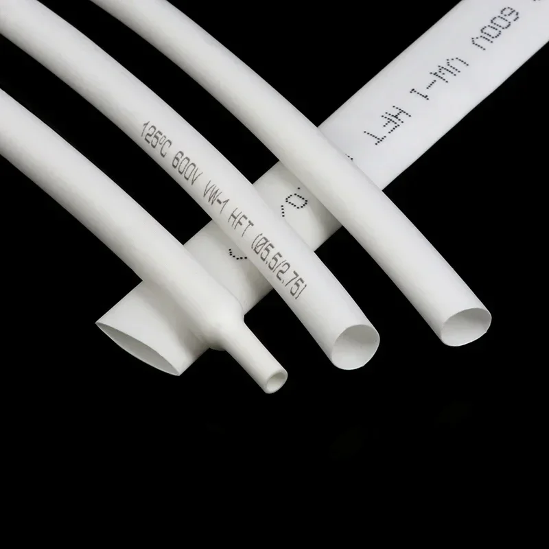 1M White 2:1 PE Heat Shrink Tubeing Dia 0.6 0.8 1 1.5 2 2.5 3 3.5 4 4.5 5.5 6 8 10mm 2:1 Shrink Ratio Insulated Wire Shrink wrap