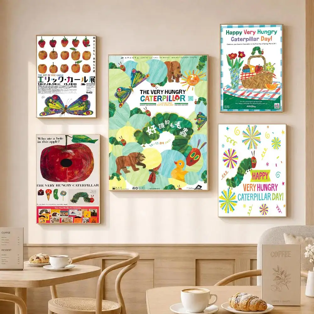 The Very Hungry Caterpillar Poster Wall Art Poster Sticker For Living Room Bar Bedroom Home Decoration