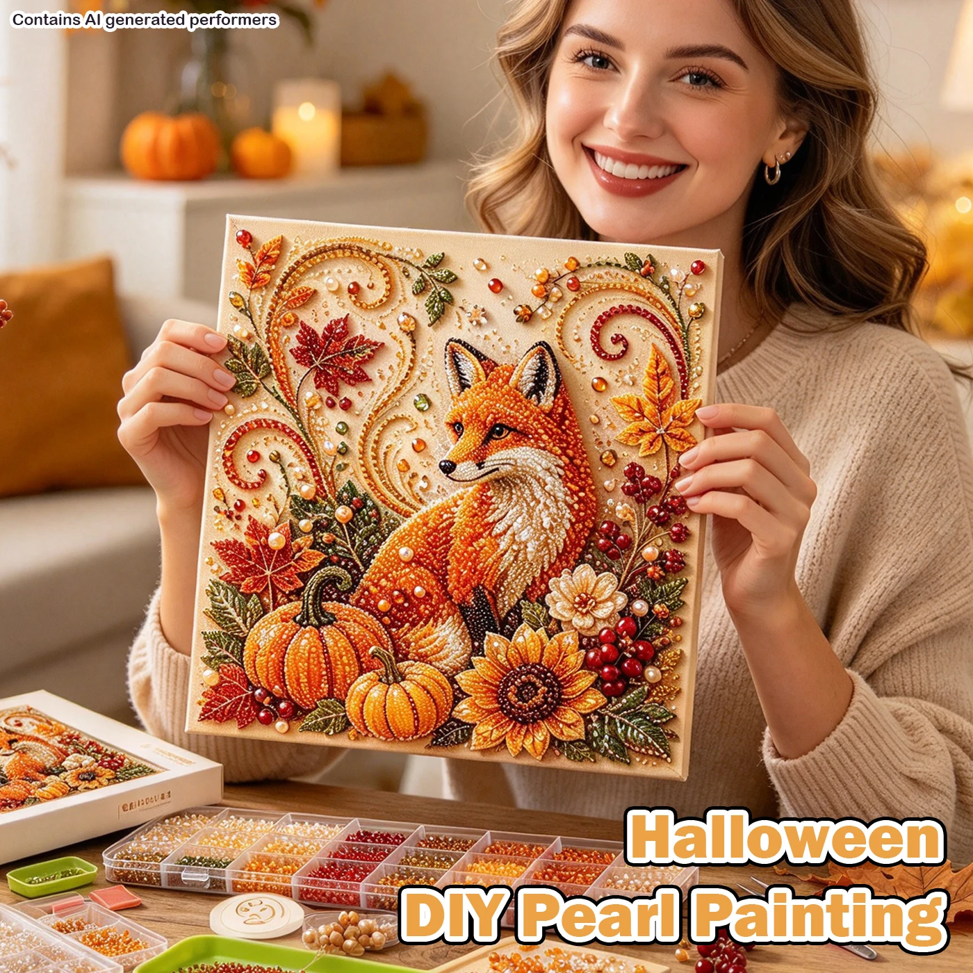 DIY Pearl Painting Pumpkin Handmade 2026 Creative Christmas Halloween Art Paintings Kits Accessories Materials Pack Set of Toys