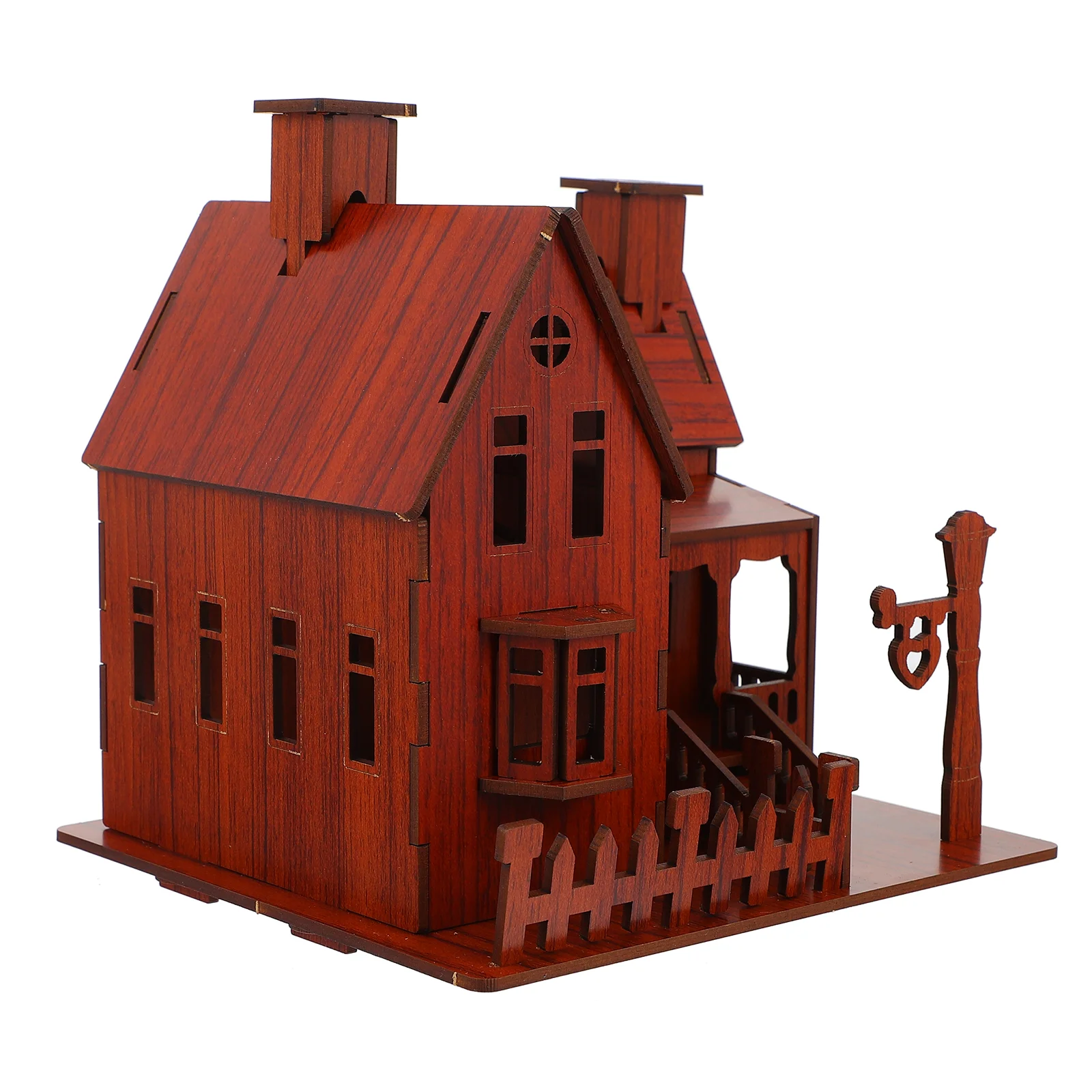 

3d House Puzzle Children's Toy Villa Model Kids DIY Rural Jigsaw Assemble Wood Creative