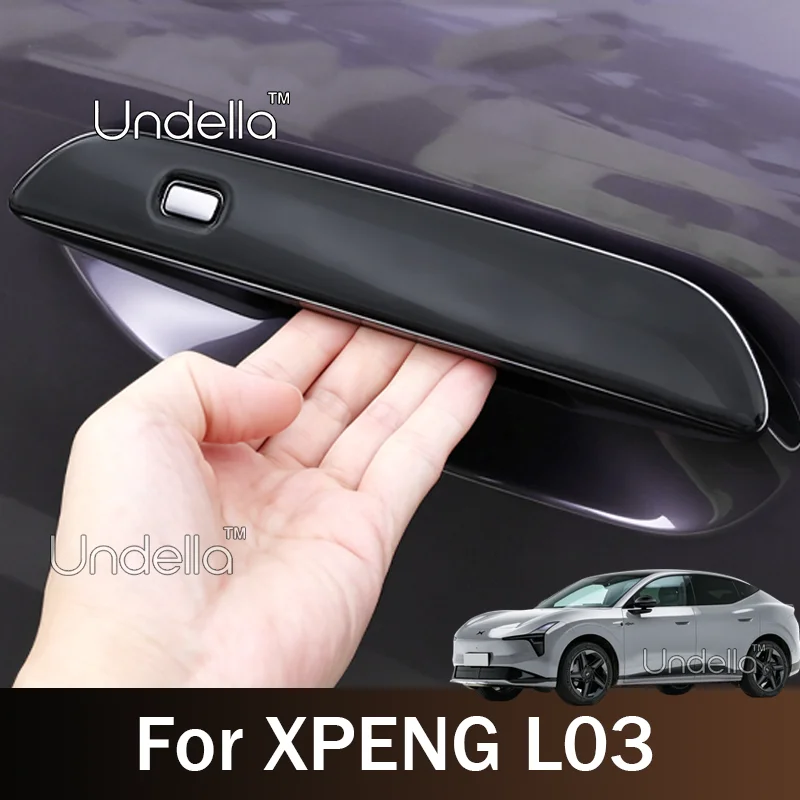 For XPENG L03 2026 2027 Car ABS Carbon Fiber Black Car Door Handle Cover Decorative Sticker Scratch-Proof Exterior Accessories