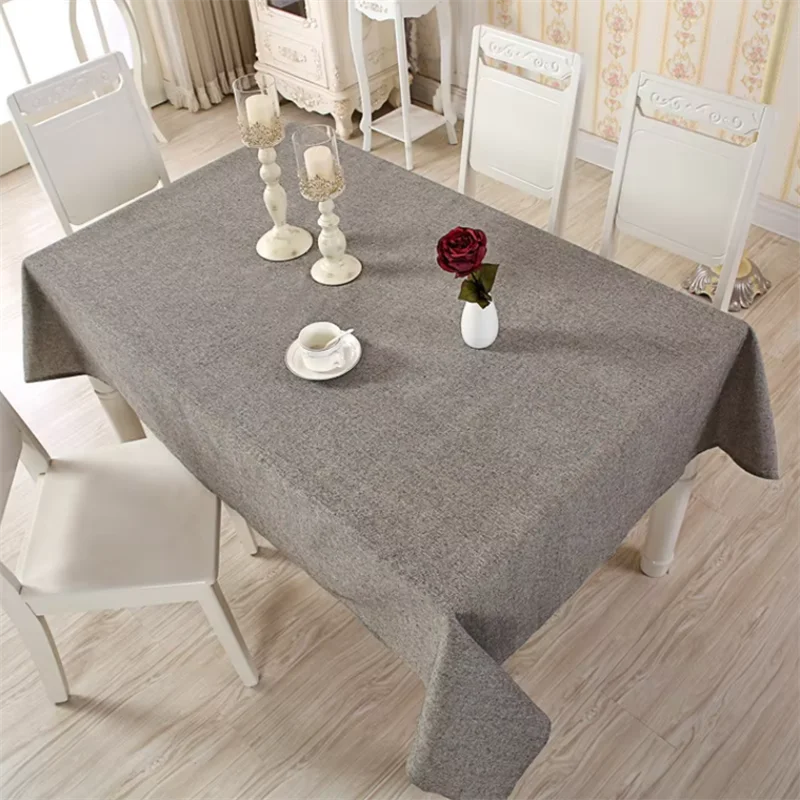 Solid Color Fabric Tablecloth Cotton Linen Thickened Plain Color Simple Modern Dining Table Cloth  High-end Nordic TeaTablecloth